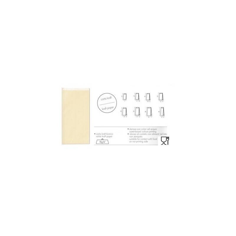 BUSTE REGALO CARTA SEALING AVORIO 8+2,5x16cm 100pz PER ALIMENTI