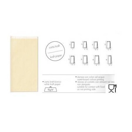 BUSTE REGALO CARTA SEALING AVORIO 8+2,5x16cm 100pz PER ALIMENTI
