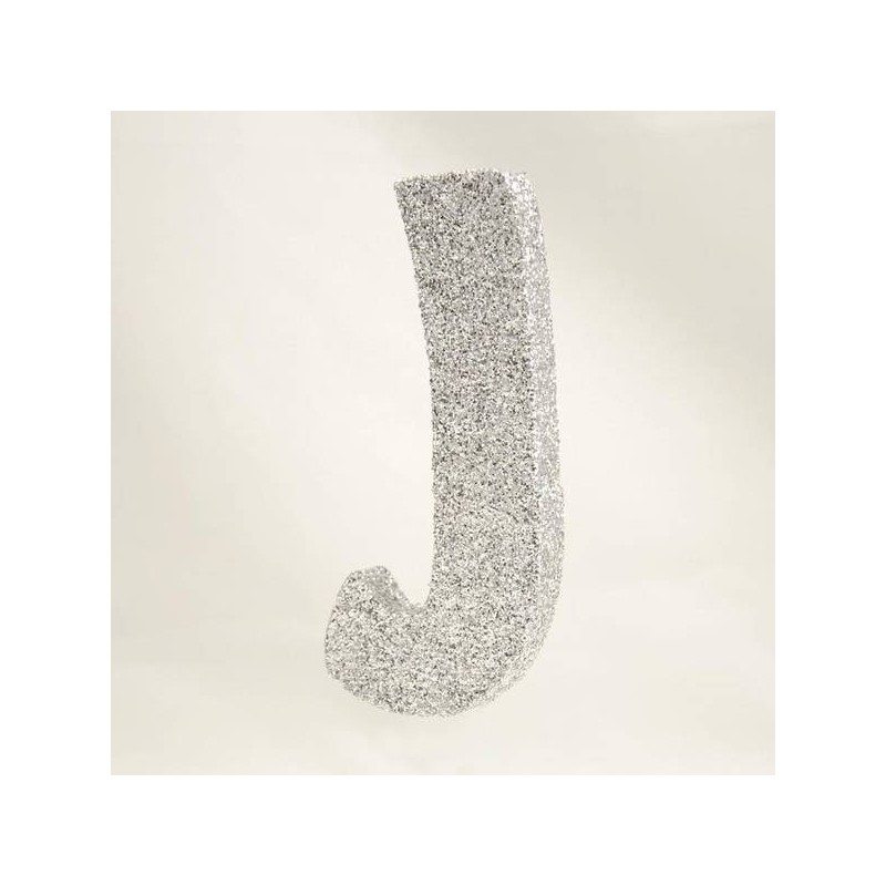 LETTERA POLISTIROLO GLITTER ARGENTO mm120x90 J