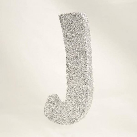 LETTERA POLISTIROLO GLITTER ARGENTO mm120x90 J