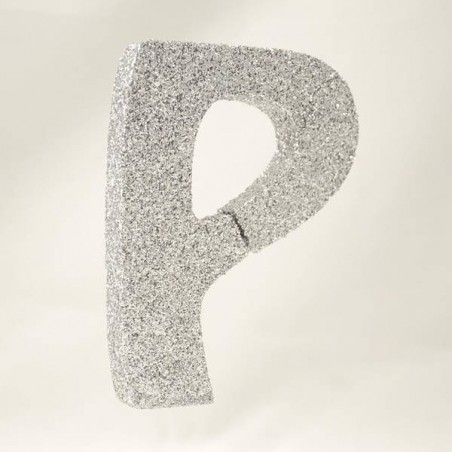 LETTERA POLISTIROLO GLITTER ARGENTO mm120x90 P