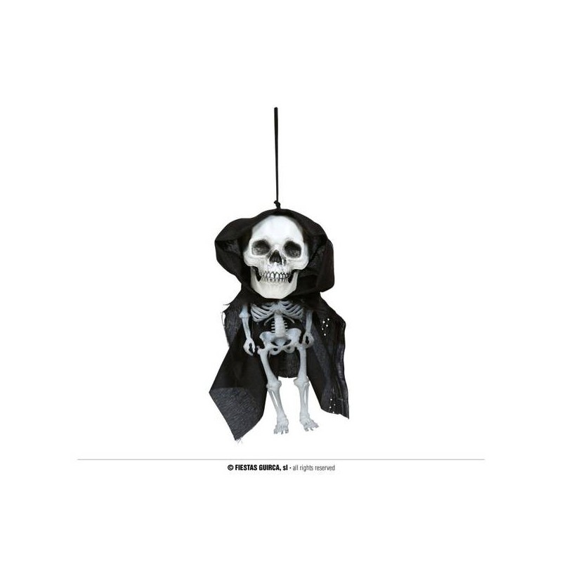 CIONDOLO TESTA DI SCHELETRO CON CAPPUCCIO 15cm