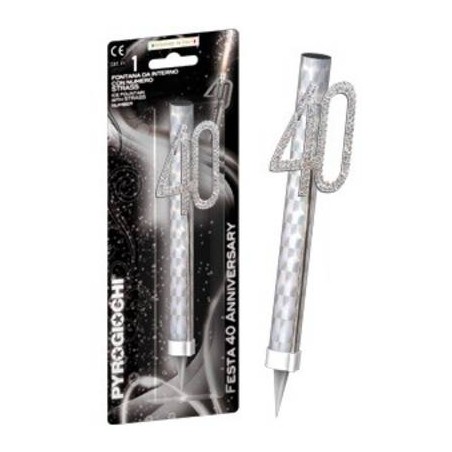 CANDELOTTO TORTA 40 ANNI GLITTER ANNIVERSARY