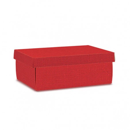 SCATOLA F/COP EASY 24x20x9,5cm LINO ROSSO