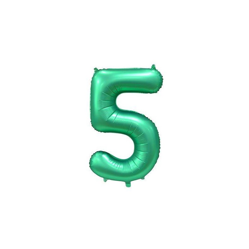 PALLONE NUMERO 5 MYLAR 86cm 34 VERDE SATIN