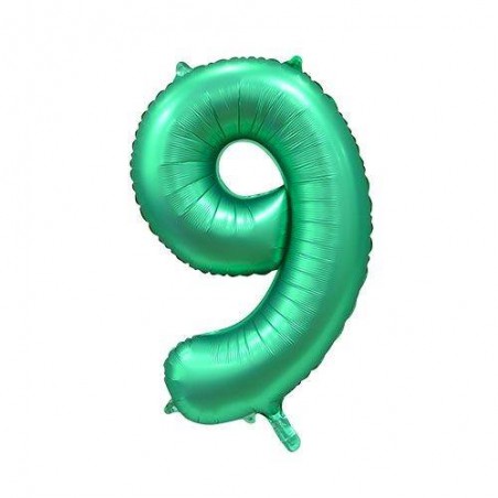 PALLONE NUMERO 9 MYLAR 86cm 34 VERDE SATIN