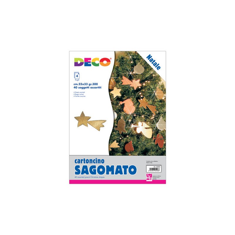 SOGGETTI CARTONCINO ONDA ORO FUSTELLATI 23x33cm 4fg ASS.TI