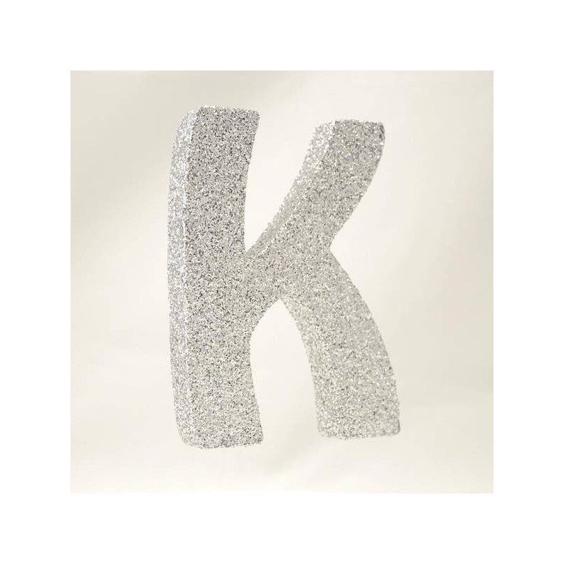 LETTERA POLISTIROLO GLITTER ARGENTO mm120x90 K