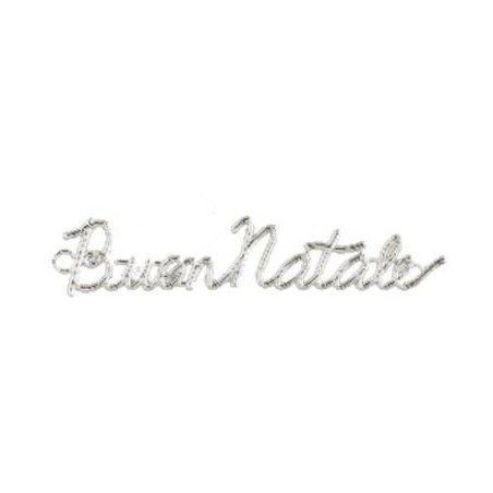 DECORO BUON NATALE ARGENTO 6,5cm 6pz