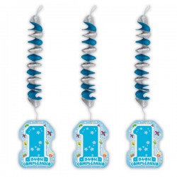 FESTONE PENDENTI 20x80cm 3pz ONE LIGHT BLUE