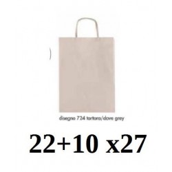 BORSA CARTA COLOR MIS.22+10x27cm TORTORA 724