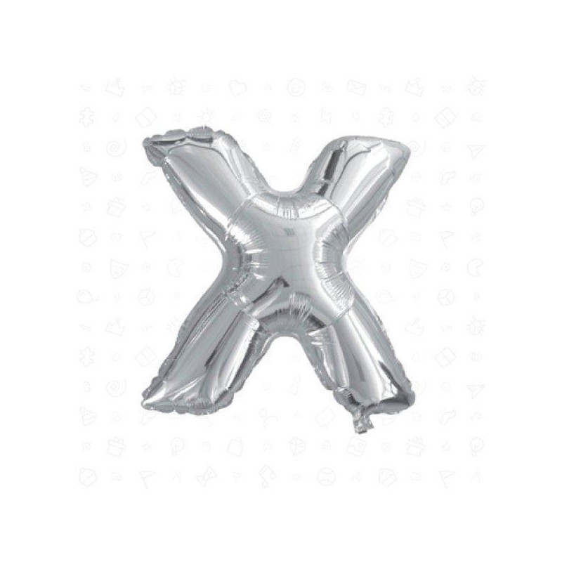 LETTERA X MYLAR SILVER 16 40cm