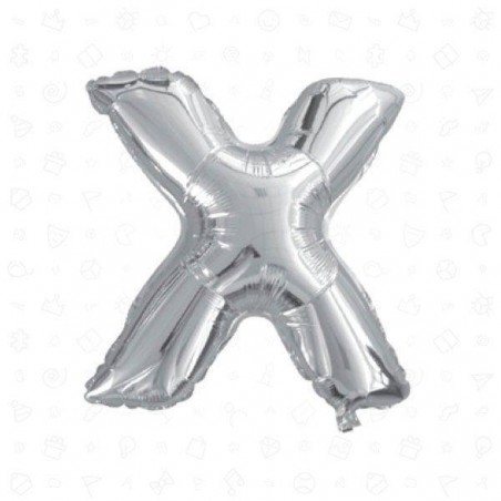 LETTERA X MYLAR SILVER 16 40cm