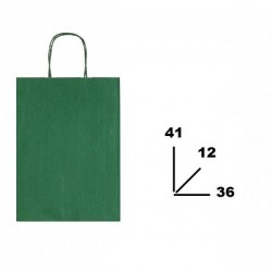 BORSA CARTA COLOR MIS.36+12x41cm VERDE SCURO 560