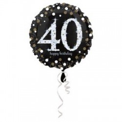 PALLONE MYLAR 45cm SPARKLING BIRTHDAY 40