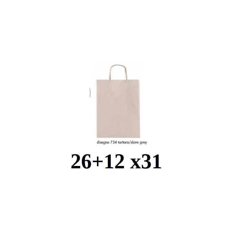 BORSA CARTA COLOR MIS.26+12x36cm TORTORA 724