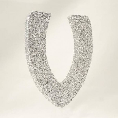 LETTERA POLISTIROLO GLITTER ARGENTO mm120x90 V