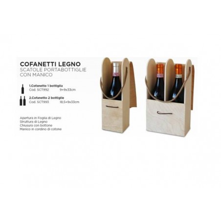 COFANETTO LEGNO NATURALE C/CORDINO cm.33+9x9 SCT992