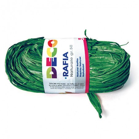 RAPHIA NATURALE gr.50 CWR VERDE NATALE