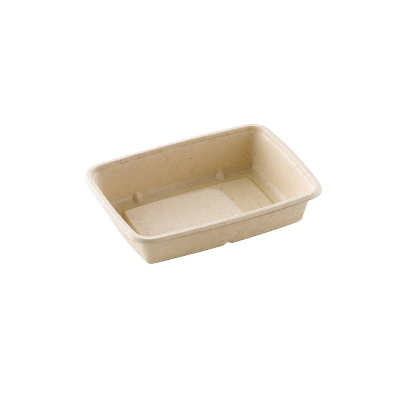 VASCHETTA POLPA RETTANGOLARE 16x23x6 1050ml BIO COMPOSTABILE 75pz