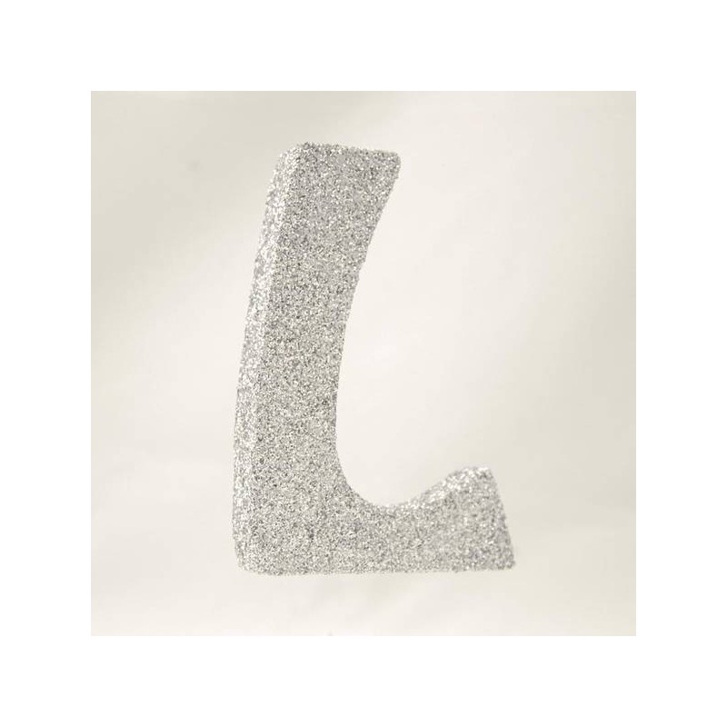 LETTERA POLISTIROLO GLITTER ARGENTO mm120x90 L