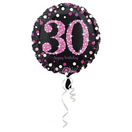 PALLONE MYLAR 30 ANNI PINK CELEBRATION 45cm