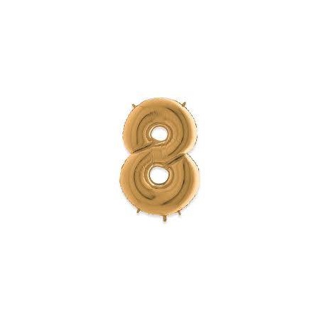 PALLONE NUMERO 8 MYLAR 66cm 26 ORO