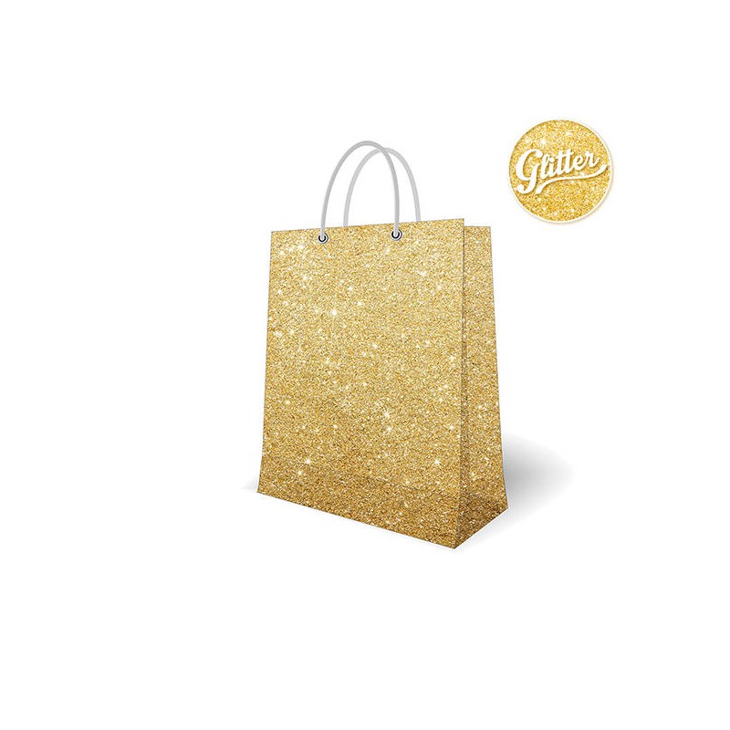 SHOPPER GLITTER ORO 16+8x19