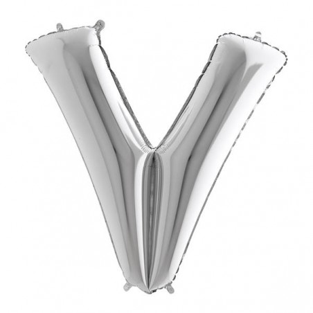 PALLONE MYLAR LETTERA V 40 102cm SILVER