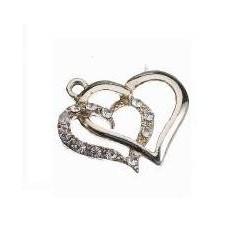 APPLICAZIONE DOPPIO CUORE ORO 3cm VZ48 12pz