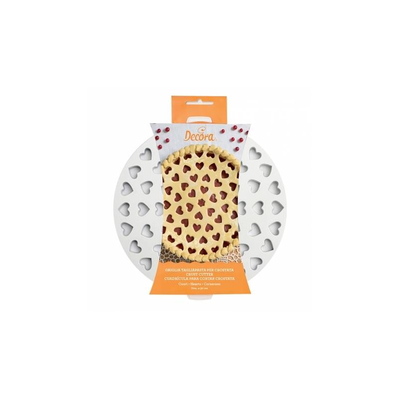 GRIGLIA TAGLIAPASTA PER CROSTATE CUORI ø30cm DECORA