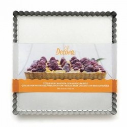STAMPO CROSTATA FONDO MOBILE QUADRATO 21x21x3,5cm ANTIADERENTE