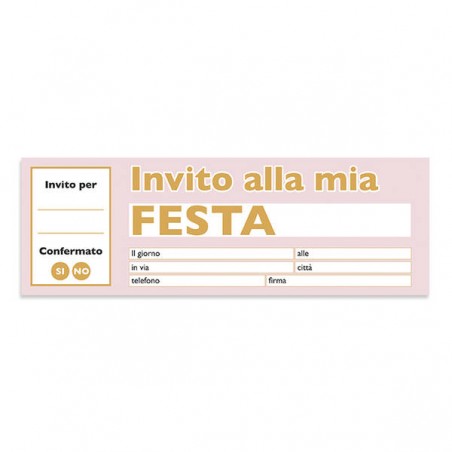 BLOCCHETTO INVITI BUON COMPLEANNO CHIC ROSA 20pz