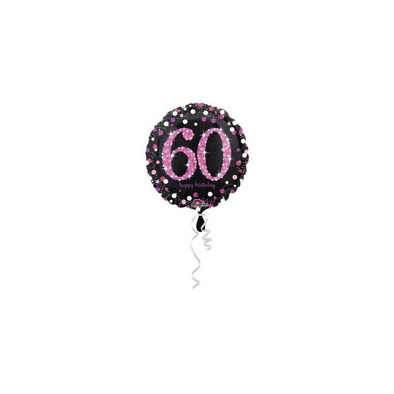 PALLONE MYLAR 60 ANNI PINK CELEBRATION 45cm