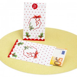 SACCHETTI CARTA HOLLY CHRISTMAS 8x14cm 10pz