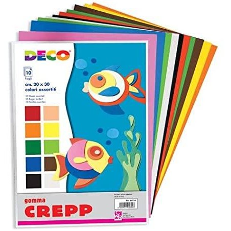 GOMMA EVA CREPP COLOR 20x30cm ASS.TI 10pz