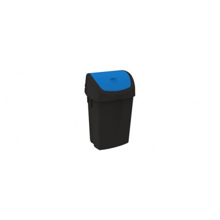 BIDONE BINNY NERO 25lt C/COP. BASCULANTE BLU
