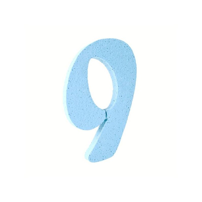 NUMERO POLISTIROLO PASTELLO mm120x90 9 CELESTE