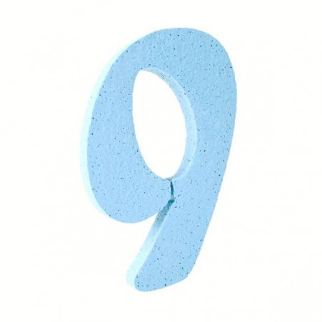 NUMERO POLISTIROLO PASTELLO mm120x90 9 CELESTE