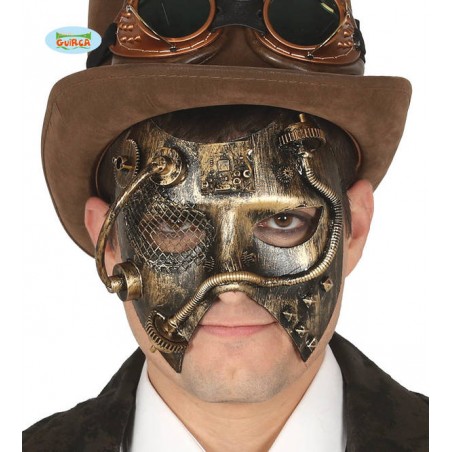 MASCHERA STEAMPUNK DORATA
