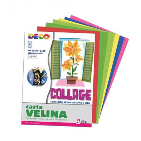 CARTA VELINA CWR gr.20 50x76 COLORI CALDI 25fogli ASSORTITI