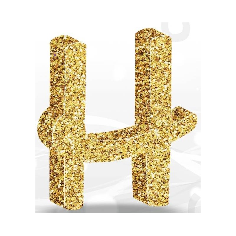 LETTERA POLISTIROLO FANTASY GLITTER ORO 7cm H