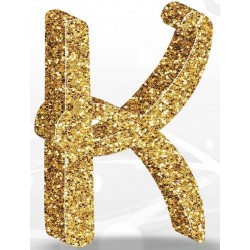 LETTERA POLISTIROLO FANTASY GLITTER ORO 7cm K