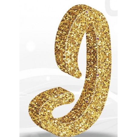 LETTERA POLISTIROLO FANTASY GLITTER ORO 7cm J