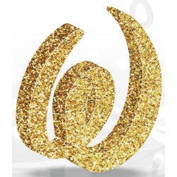 LETTERA POLISTIROLO FANTASY GLITTER ORO 7cm W