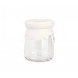 BARATTOLO VETRO ø55x75 COP. SILICONE BIANCO