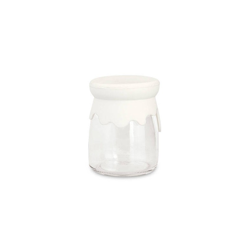 BARATTOLO VETRO ø55x75 COP. SILICONE BIANCO