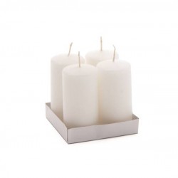 MOCCOLO TONDO CERA BIANCO 5x10cm 4pz