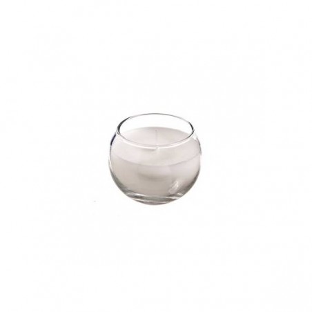 CANDELA TONDA C/VASO BIANCA H.5,5 ø6,5cm CV-5-BC