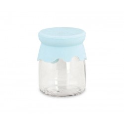 BARATTOLO VETRO ø55x75 COP. SILICONE AZZURRO